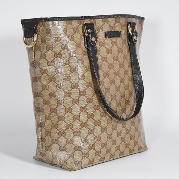 Gucci GG Crystal Coated Canvas Tote Bag - Beige/Brown - Classic Tote Authentic - Picture 3 of 15